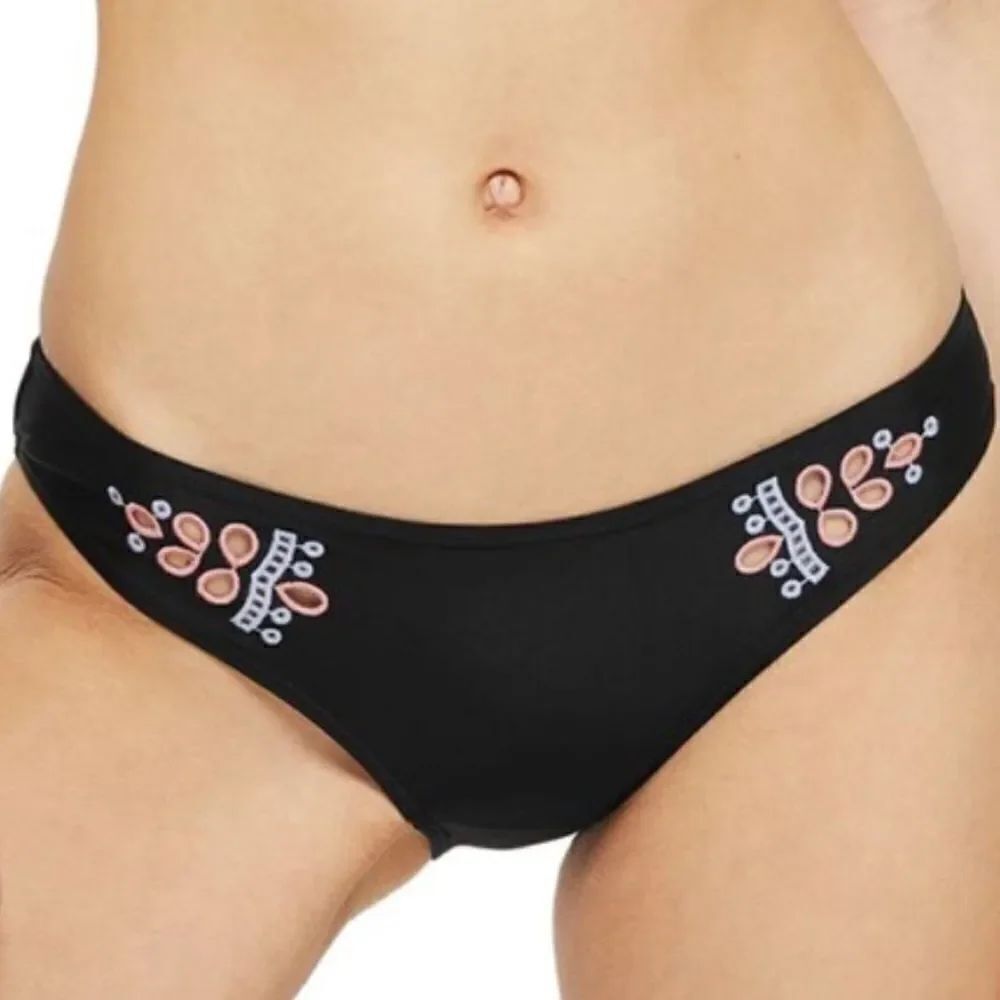 Top Shop cut out embroidered bikini bottoms